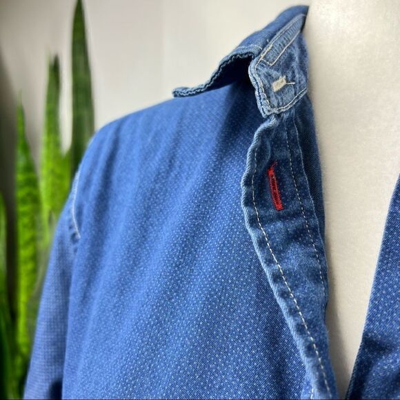 INES DE LA FRESSANGE Large Cotton Denim Long Sleeve Floral Back - Picture 6 of 14